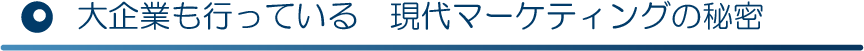 大企業も行っている　現代マーケティングの秘密
